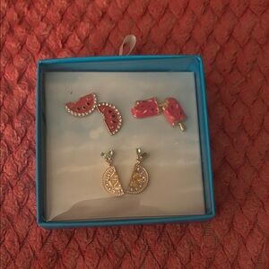 Watermelon and Ice Cream Earrings Set